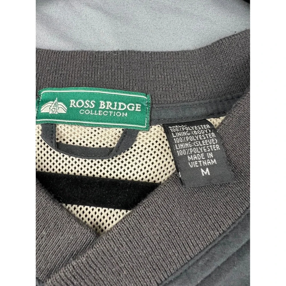 Ross Bridge Golf Windbreaker Pullover Mens Medium Gray Good RTJ Golf Trail VNeck